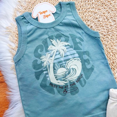 Conj. Regata Meet Me at the Beach e Bermuda em Linho - Verde
